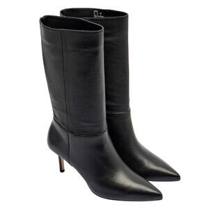 Lauren Ralph Lauren Mid Calf Nappa Leather Boot Size 8 NEW
